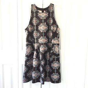 Womens black printed dress